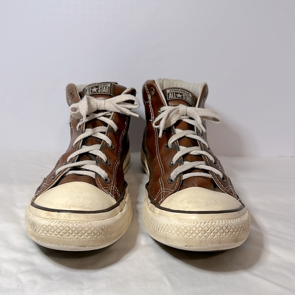 Converse All Star Chuck Taylor Street Mid brown leather men’s size 13 pre-owned. - Picture 3 of 9